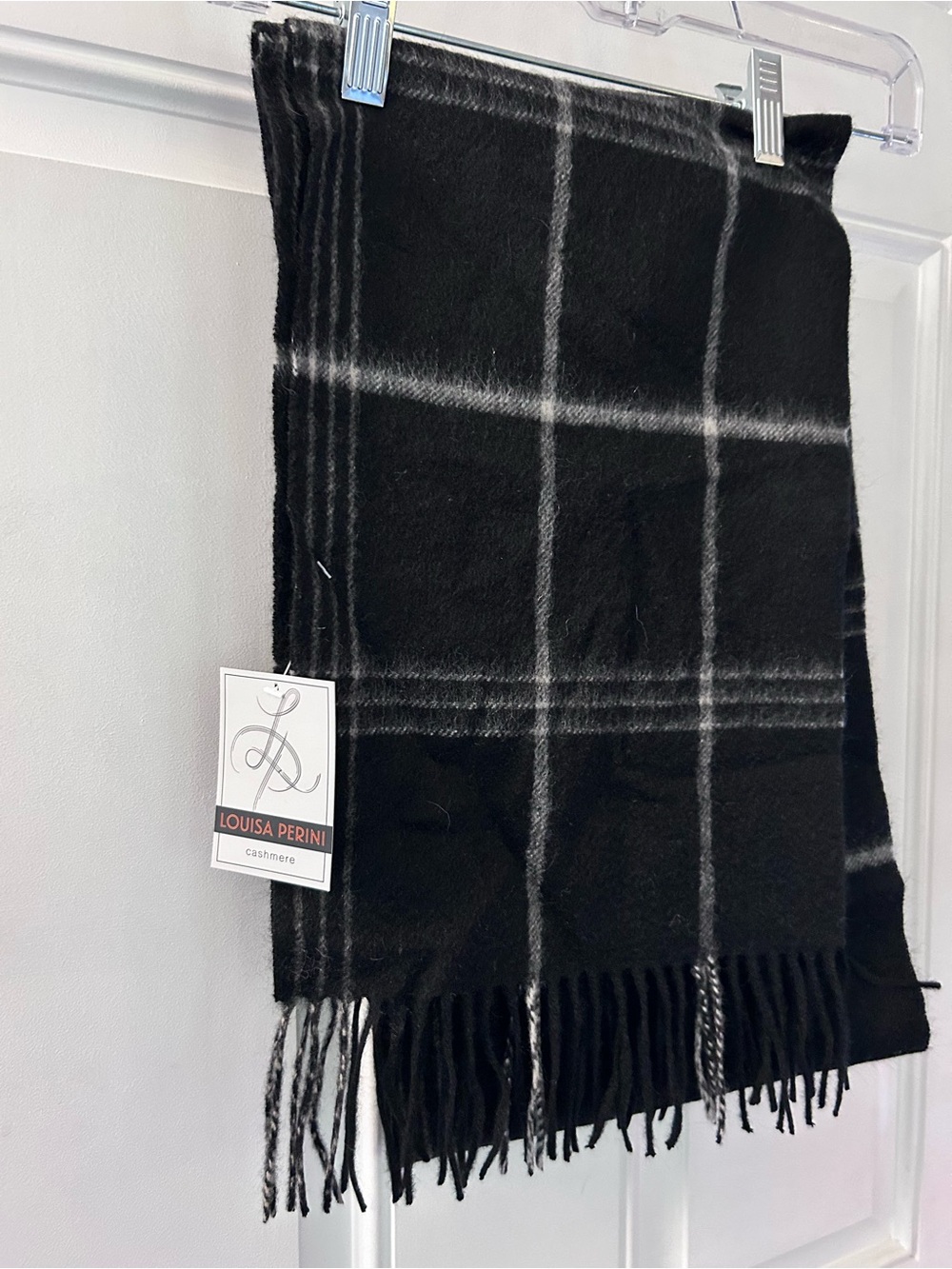 Black Cashmere Plaid Scarf